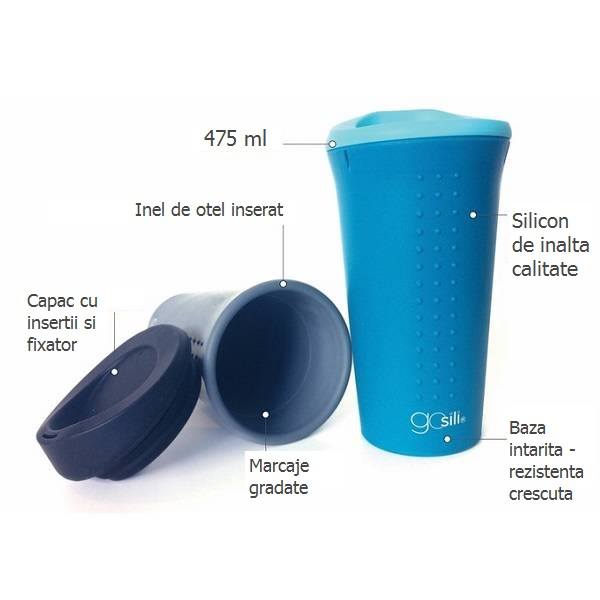 Cana Multifuncțională GoSili Royal Blue | Silikids - imagine 2