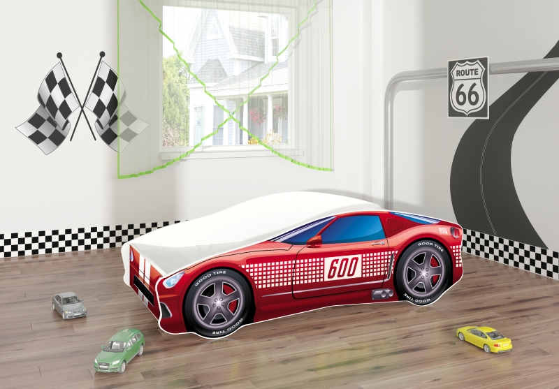 Pat Tineret Race Car MyKids Roșu, Include Saltea - imagine 2