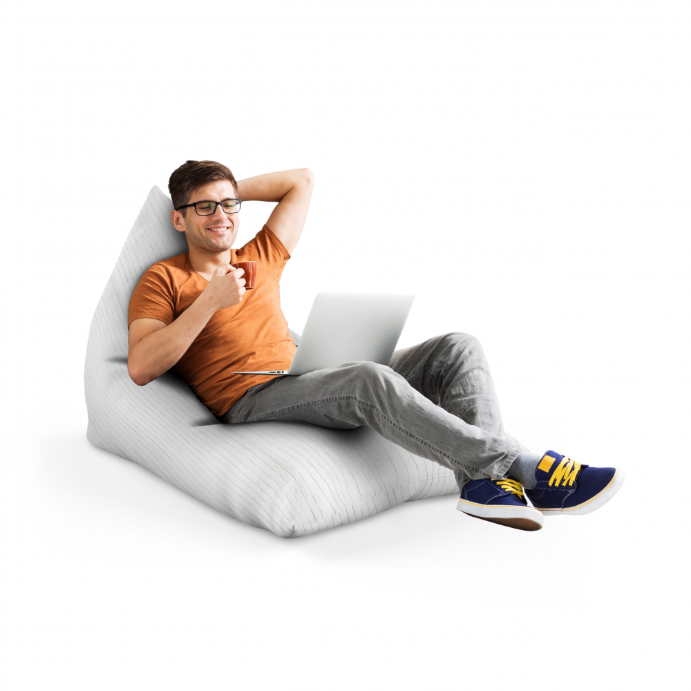 Fotoliu Puf Updeco Lounge Lemn Alb