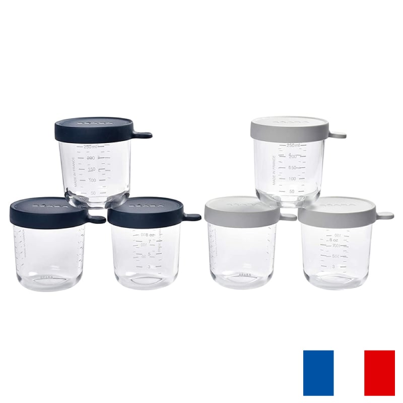 Set 6 Recipiente Sticlă Beaba 250 ml Dark Blue