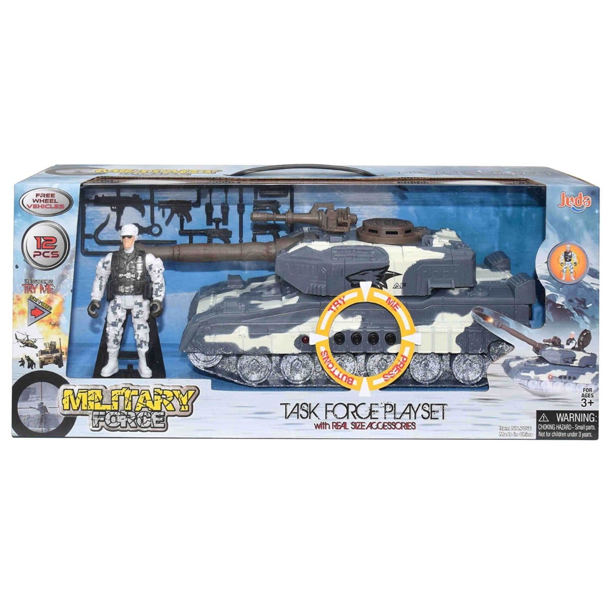 Set Tanc Militar Hero Combat cu Sunete, 12 Piese