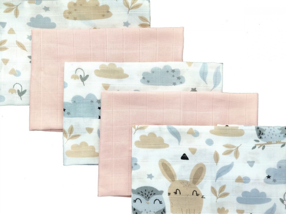 Set 5 batistute bumbac Egakids Pastel