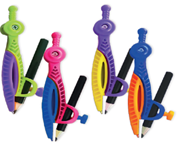 Compas Plastic STRIGO cu Creion | Variat Colorat