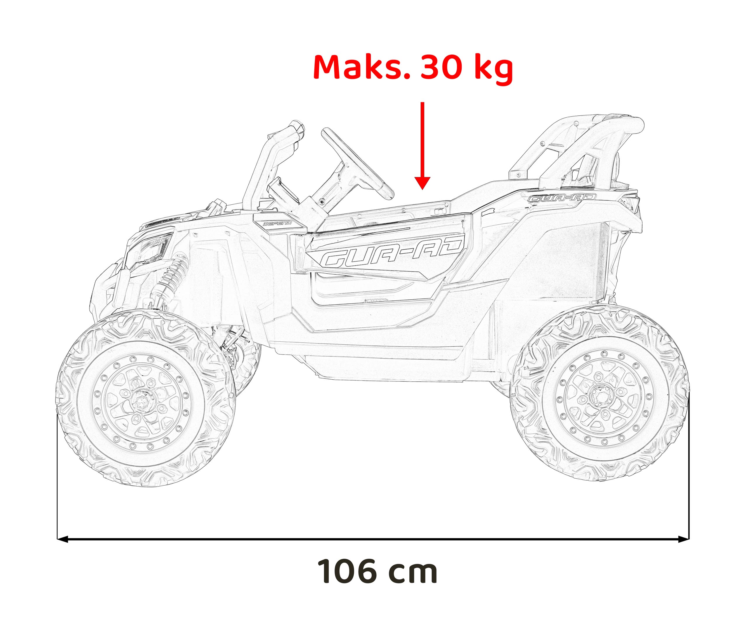 UTV Electric DEFEND 4x4 Roșu | Autokids - imagine 5