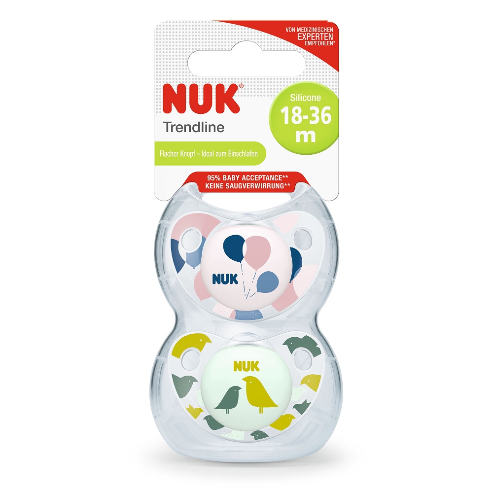 Suzetă NUK Trendline Adore Silicon M3 18-36 luni - imagine 3