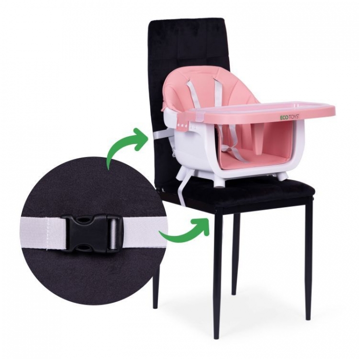 Scaun masa 2-în-1 Ecotoys Roz - Multifuncțional - imagine 7