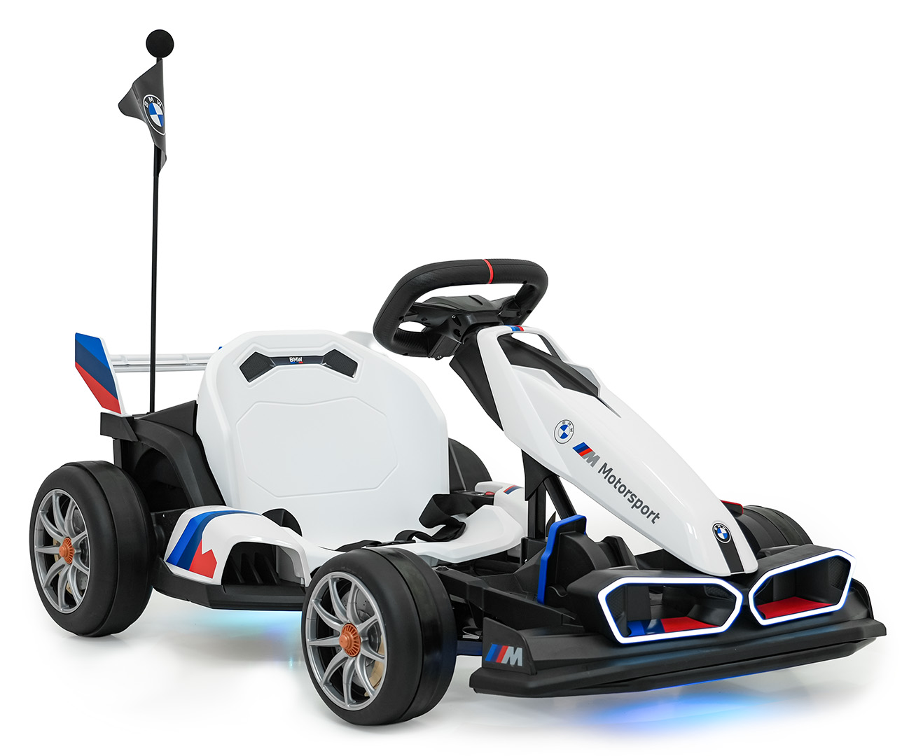 Kart electric pentru copii BMW Drift 24V 400W cu viteza maxima 13 km/h (0978) Alb - Autokids.ro