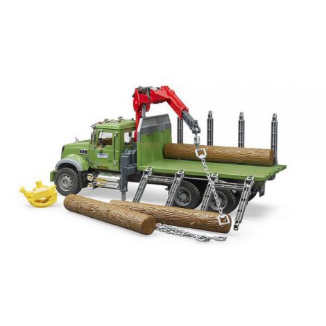Camion Lemne Bruder Mack cu Macara și Graifer - imagine 5