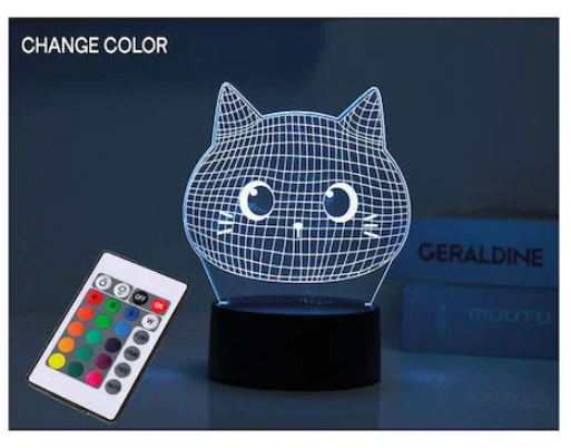 Lampa 3D Pisica iTotal cu LED și Telecomandă - imagine 2