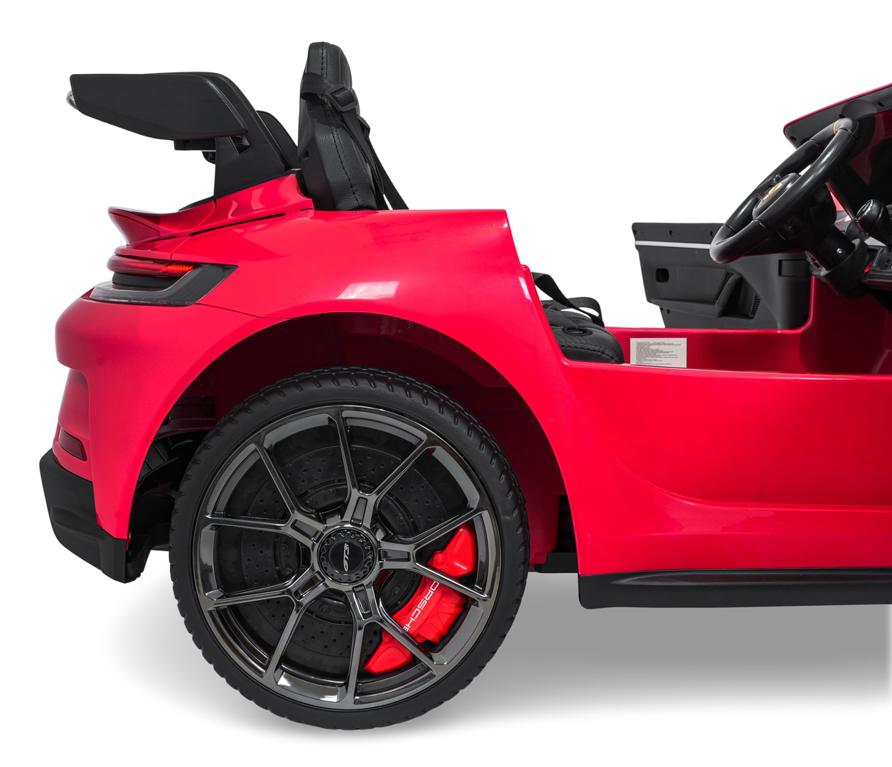 Masinuta electrica pentru copii cu 2 locuri PORSCHE 911 GT3 XXL 24V 800W 4x4, roti EVA, scaun piele, telecomanda parentala, Rosu - Autokids.ro - imagine 5