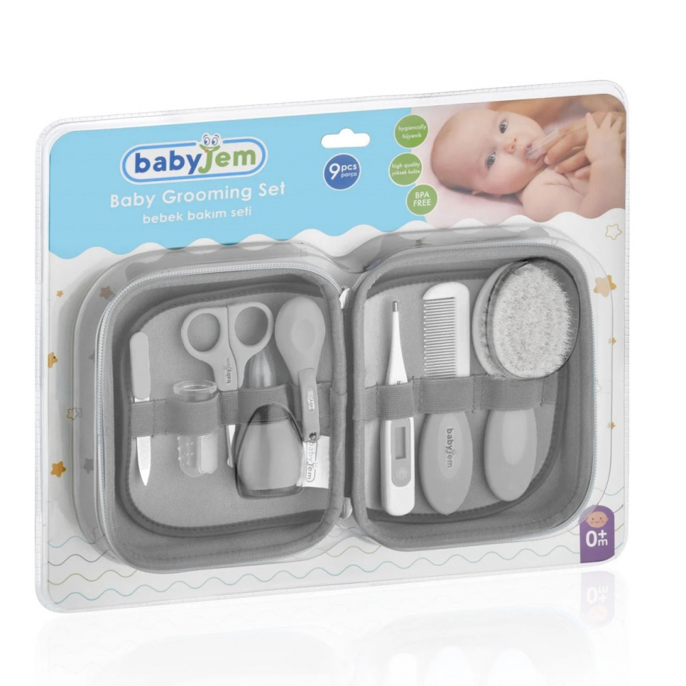 Set Ingrijire Bebelusi 9 Piese BabyJem Grey