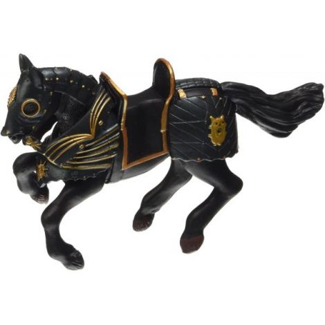 Papo Figurina Cal Negru In Armura - Cavaler Medieval Jucărie