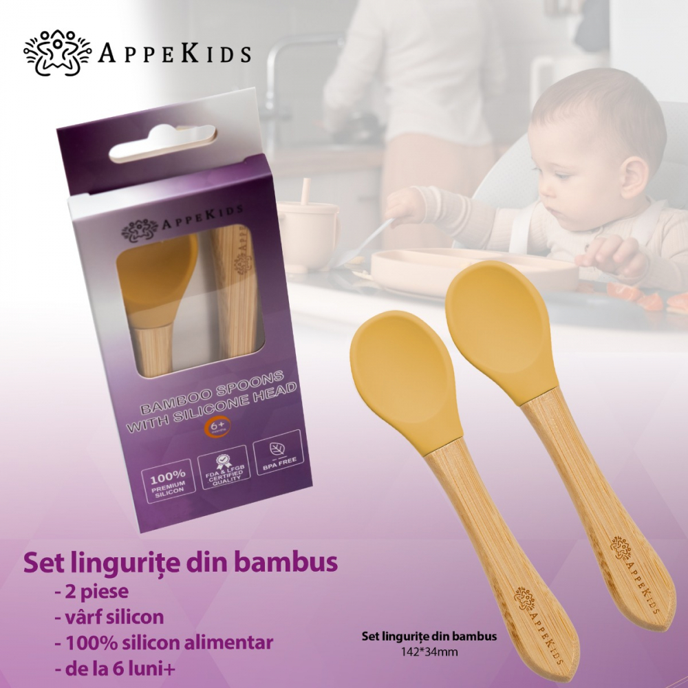 Set lingurițe bambus AppeKids Honey | Ecologice și Sigure - imagine 2