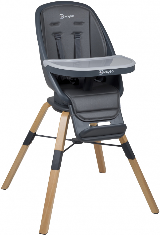 Scaun Masa BabyGo 360 Carou Gri | Rotire Completa - imagine 4