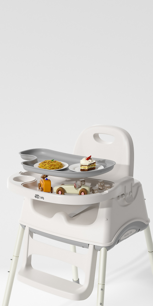 Scaun Masa Little Mom 3in1 Gri Multifuncțional - imagine 9