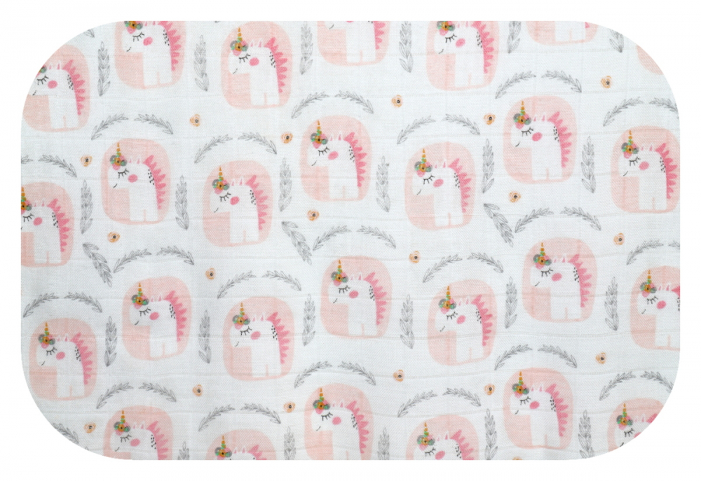Scutec EgaKids Bambus Pink Unicorns 60x60cm - imagine 2