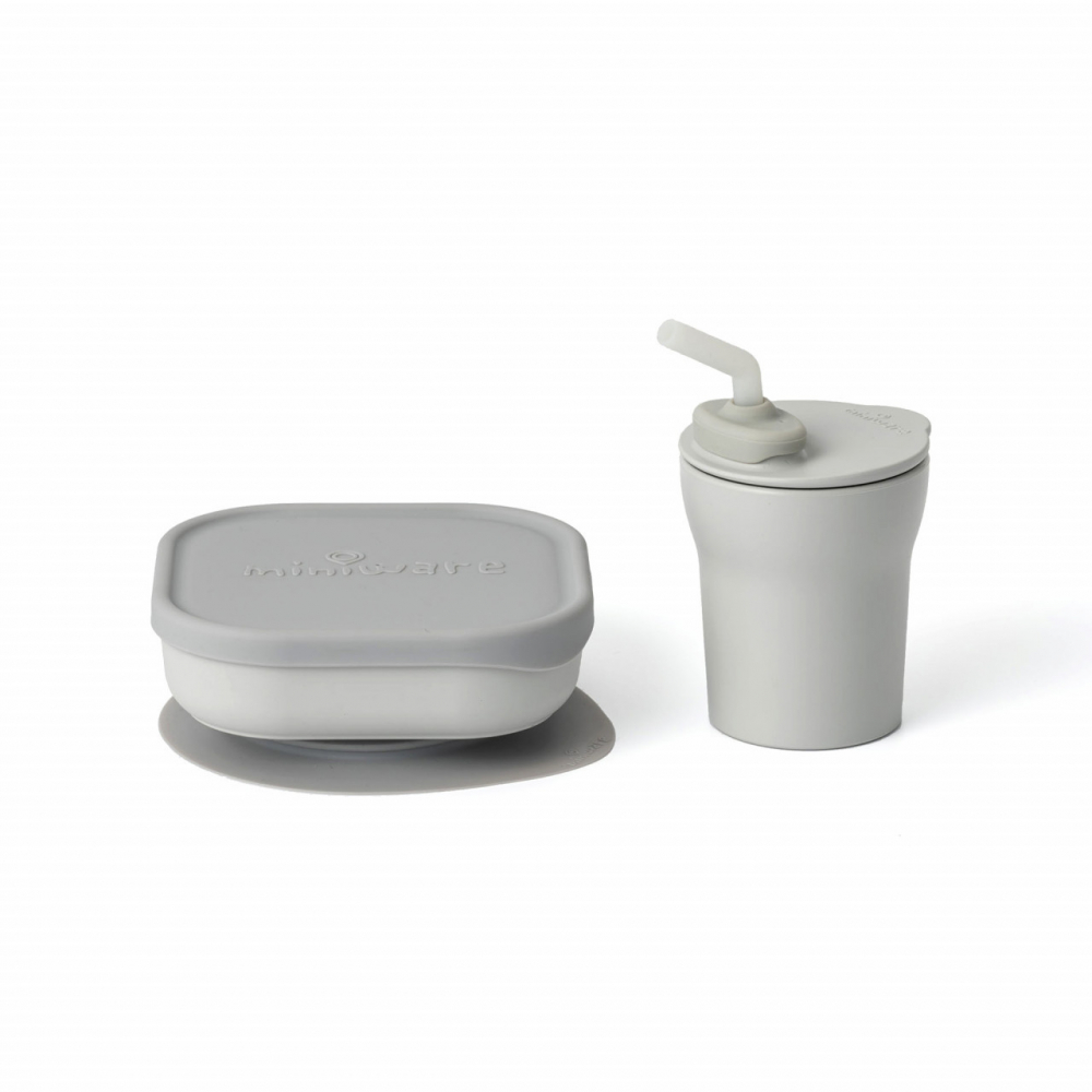 Set Miniware SipSnack 3 piese Grey - Diversificare Sigură - imagine 4