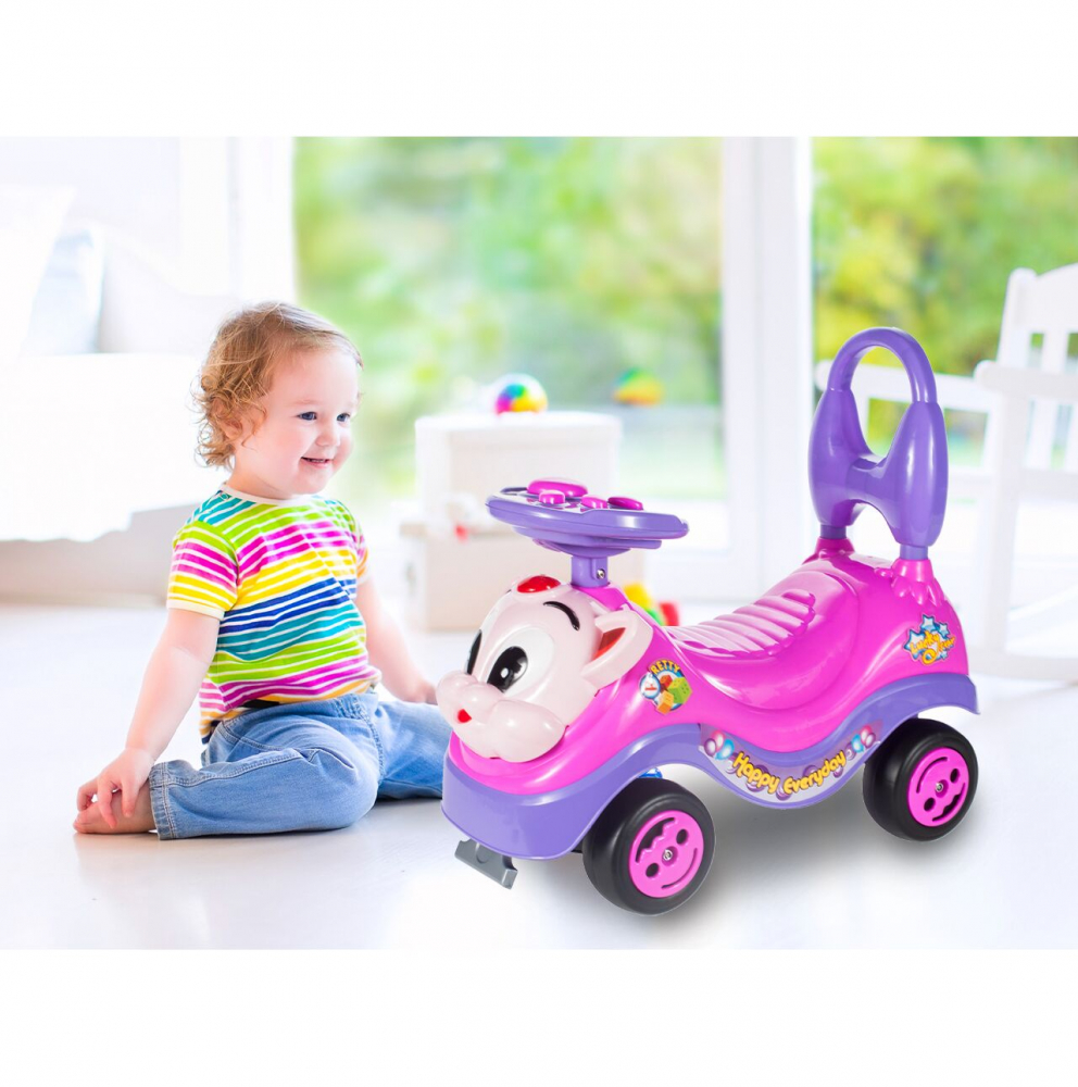 Mașinuță Malplay Kitty Pink Ride-on, 18 luni+ - imagine 11