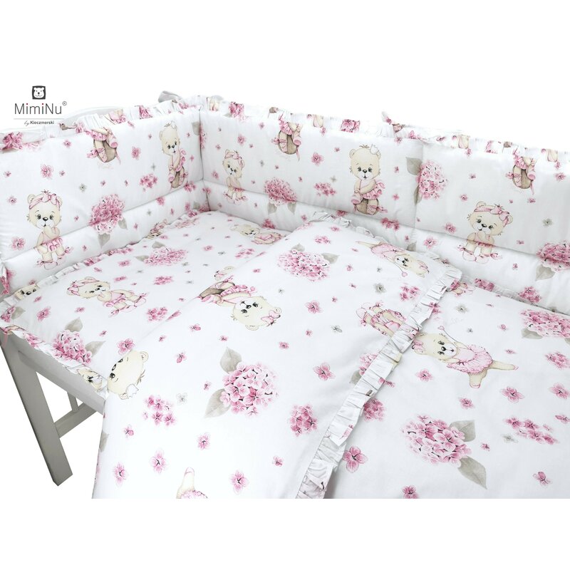 Set Lenjerie Patut MimiNu Pink Ballerina 6 Piese - imagine 3