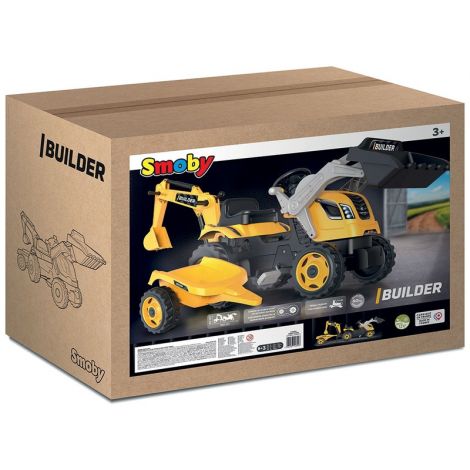 Tractor Smoby cu Pedale si Remorca Builder Max - imagine 5