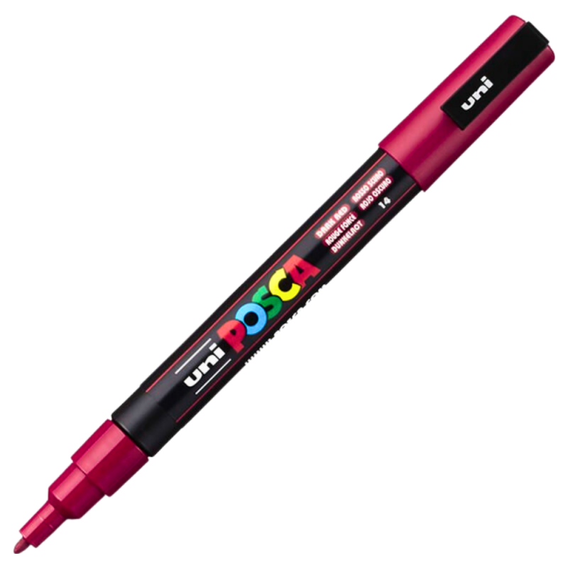 Marker Posca PC-3M Vopsea Apă, Vârf Fin Roșu