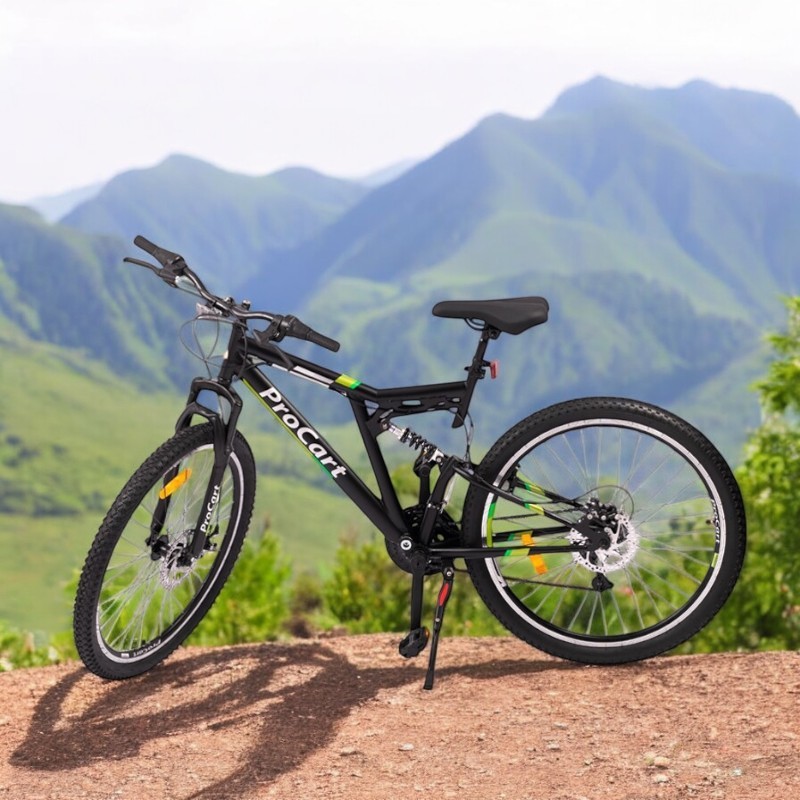 Bicicleta Procart MTB Full Suspension Verde 26" 21V - imagine 7