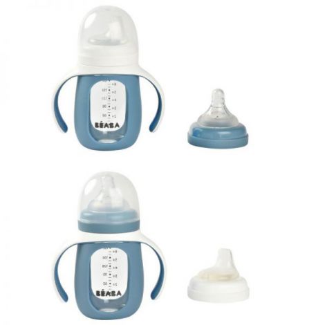 Biberon 2in1 Beaba 210ml Windy Blue - Invatare - imagine 2
