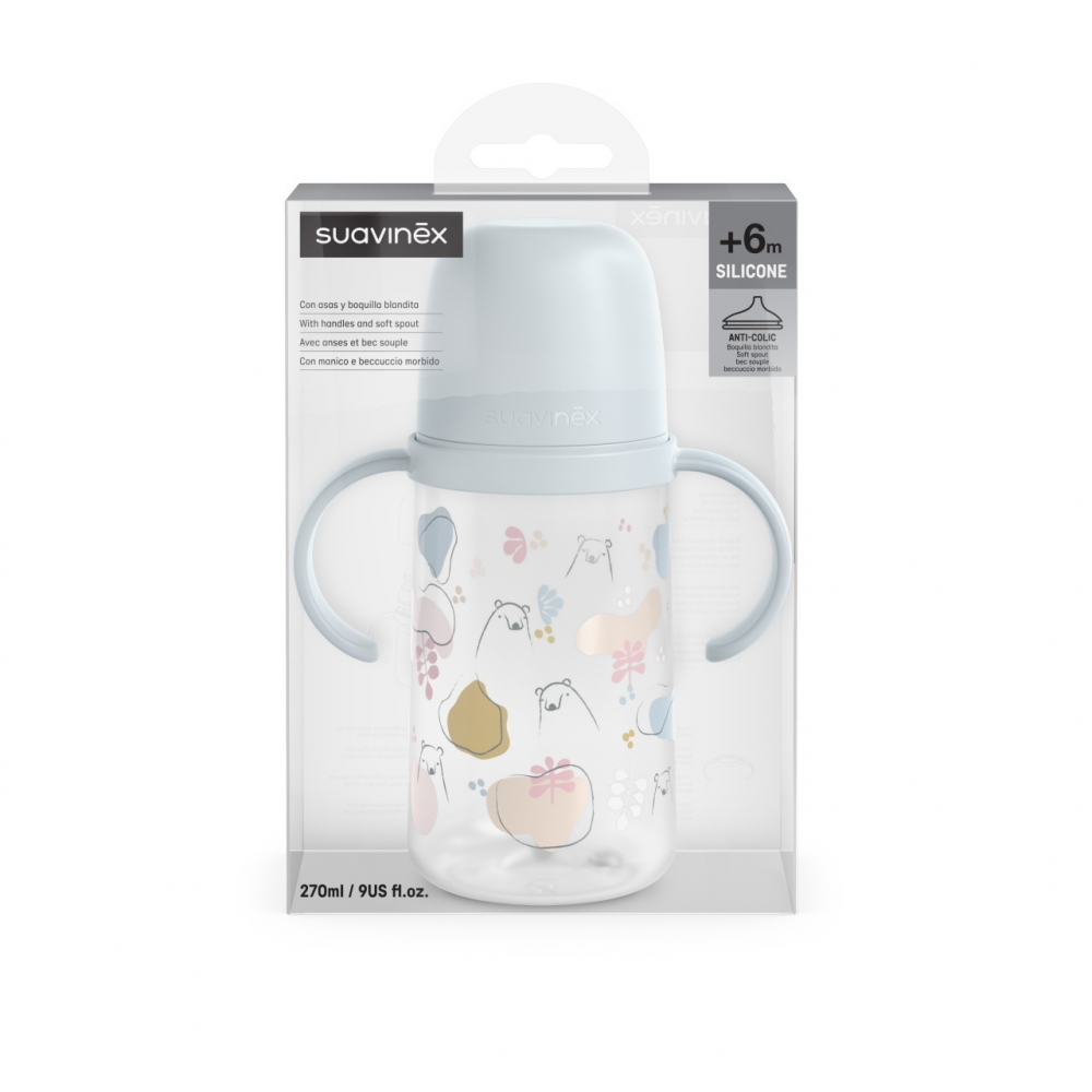 Cana Suavinex Bears cu cioc silicon 270ml - imagine 2