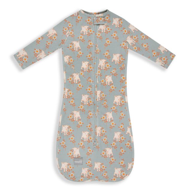 Swaddle Nor Pufos Bumbac + Caciulită Albastru