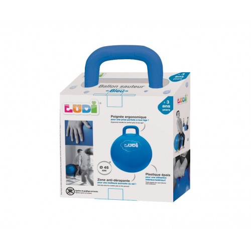 Minge Sărituri Bleu 45 cm Ludi cu Mâner