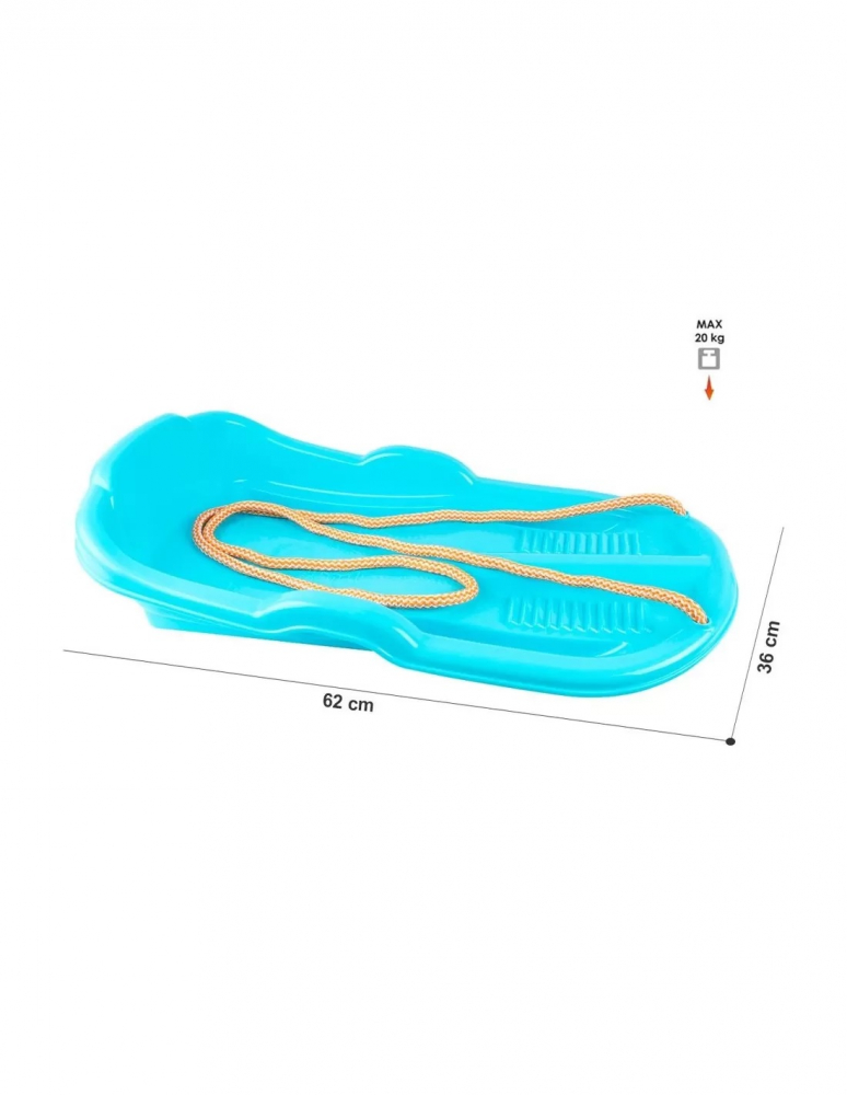 Leantoys Sanie Copii Albastră cu Frânghie 62cm