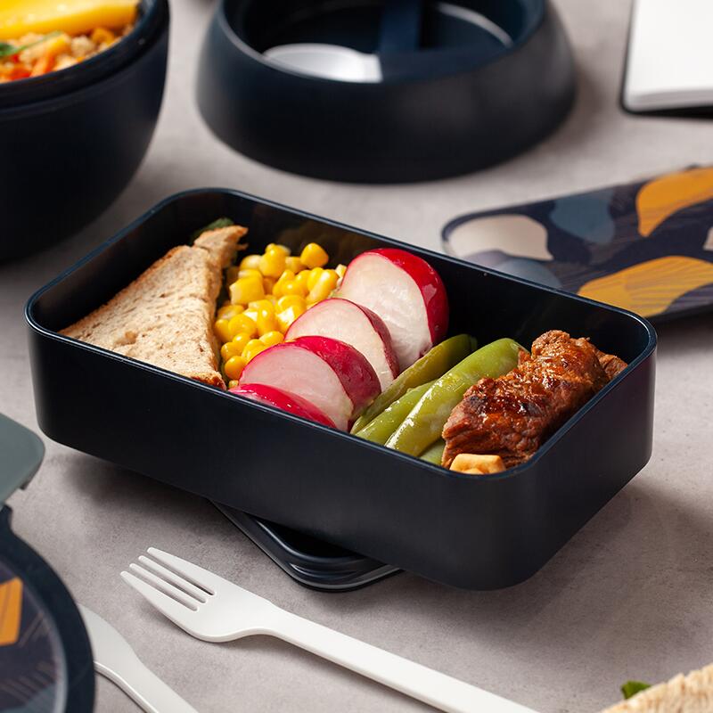 Lunchbox Nava We Care 650ml Gri cu Tacâmuri Integrate - imagine 2
