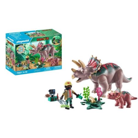 Playmobil Familia Triceratops - Jucarie Dino