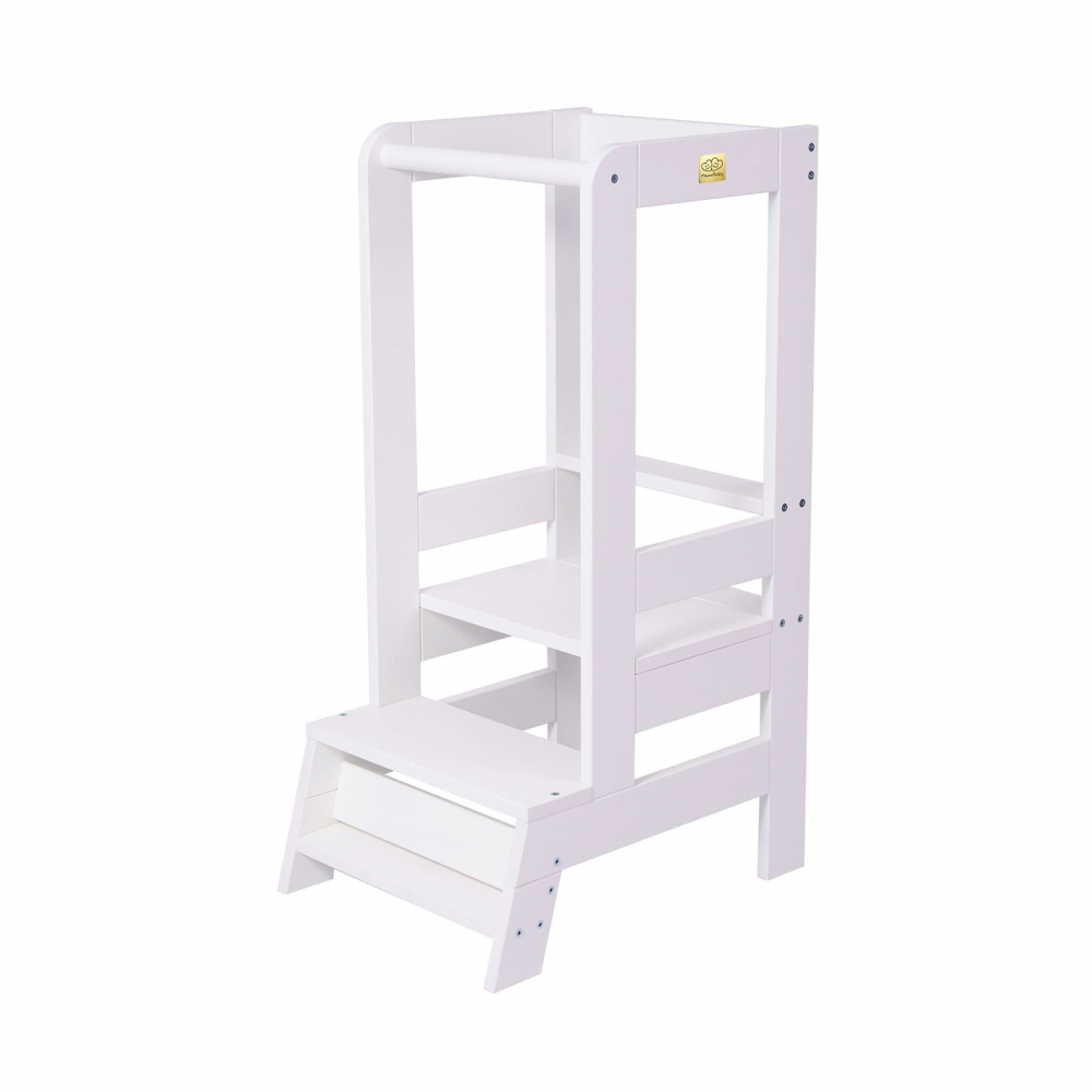 Înălțător Learning Tower MeowBaby Alb - imagine 8