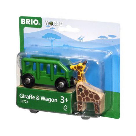 Remorcă și Girafă Brio 33724 - Trenulete Lemn