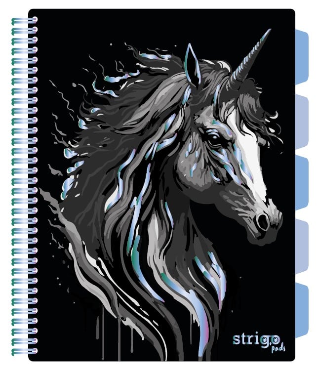 Caiet Strigo A4 Unicorn, cu Separatoare
