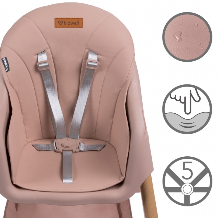 Scaun de masa 2 in 1 Kidwell Karimi roz - imagine 4