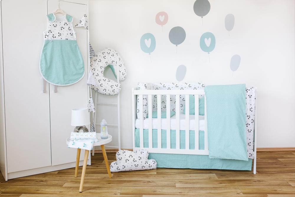 Set Pat Blue Panda Bubaba, 3 Piese, 100% Bumbac