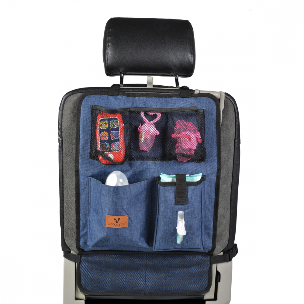 Organizator Auto Cangaroo Denim cu Protectie Scaun
