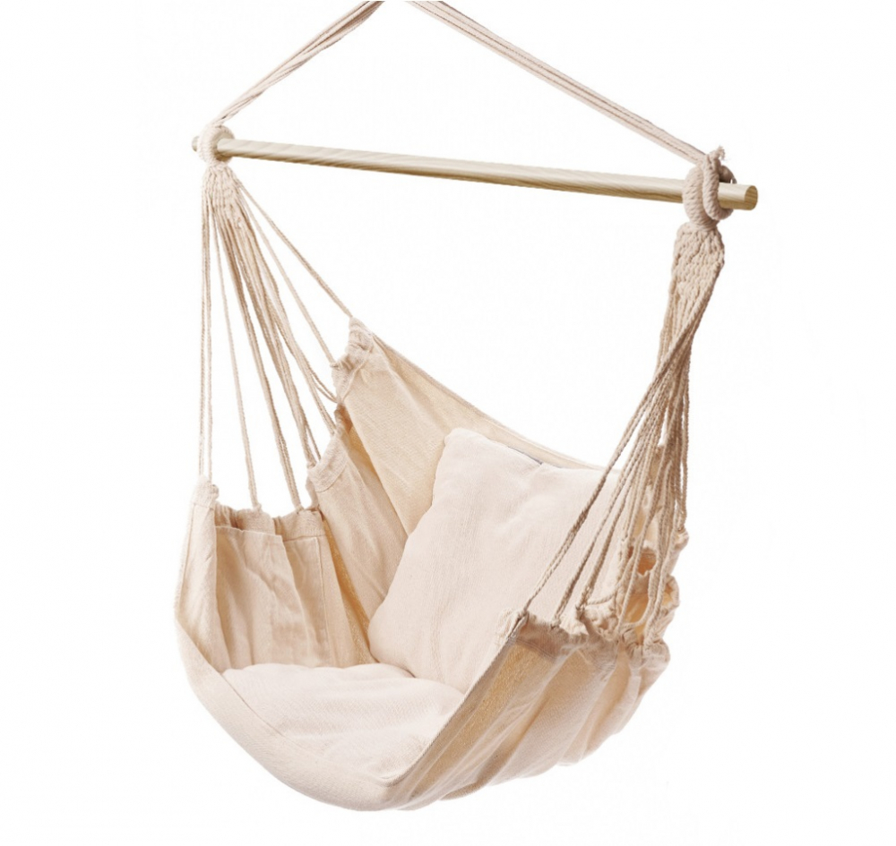 Hamac Brazil Beige Ikonka, 130x100cm - imagine 8