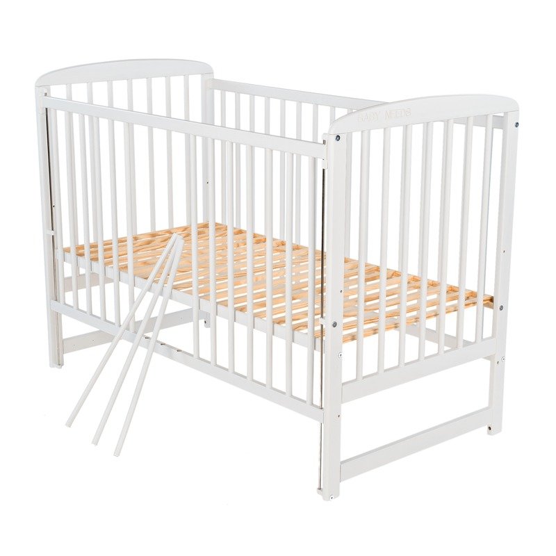 Pătuț Ola BabyNeeds 120x60 Lemn cu Laterală Culisantă - imagine 3