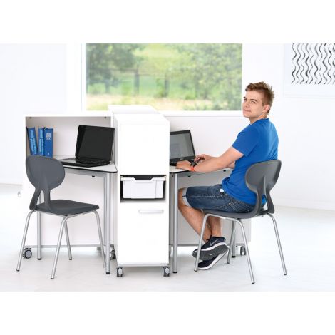 Masa triangulară Moje Bambino Easymove albă - imagine 2