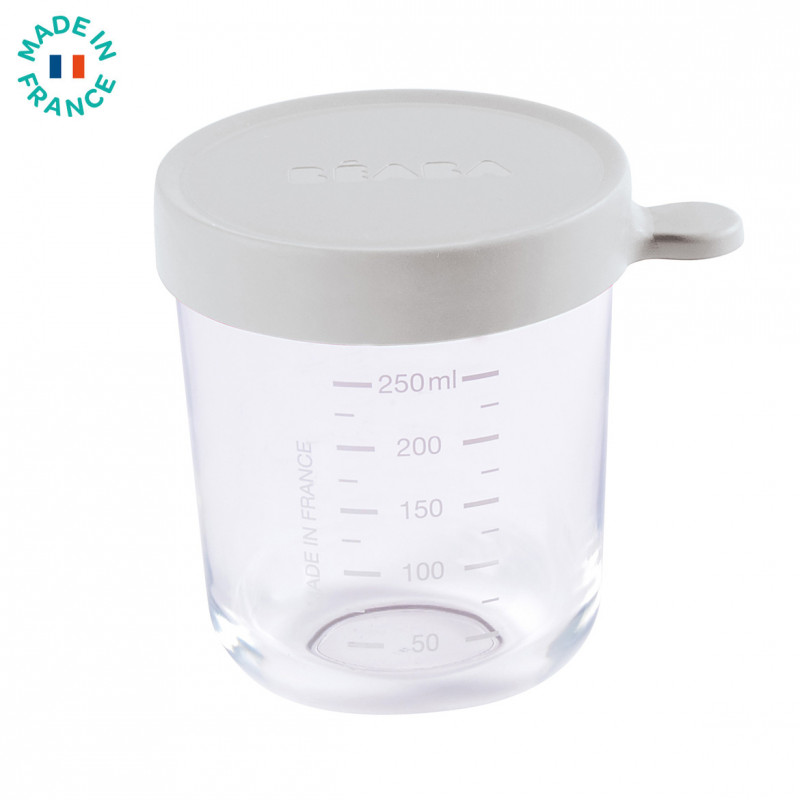 Recipient Ermetic Sticla Beaba, 250 ml, Gri