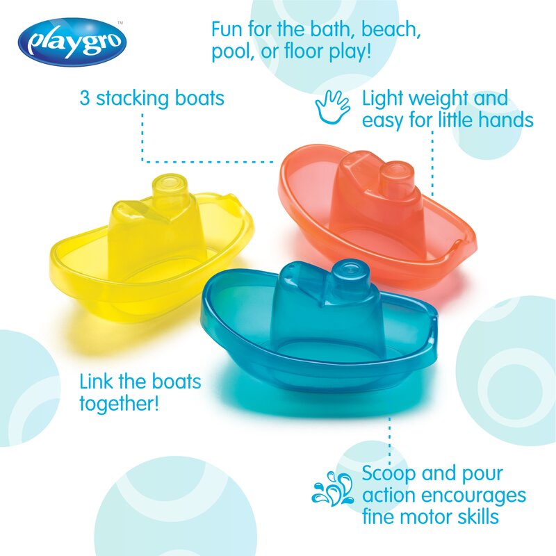 Playgro Set 3 Barcute de Baie Colorate - imagine 4