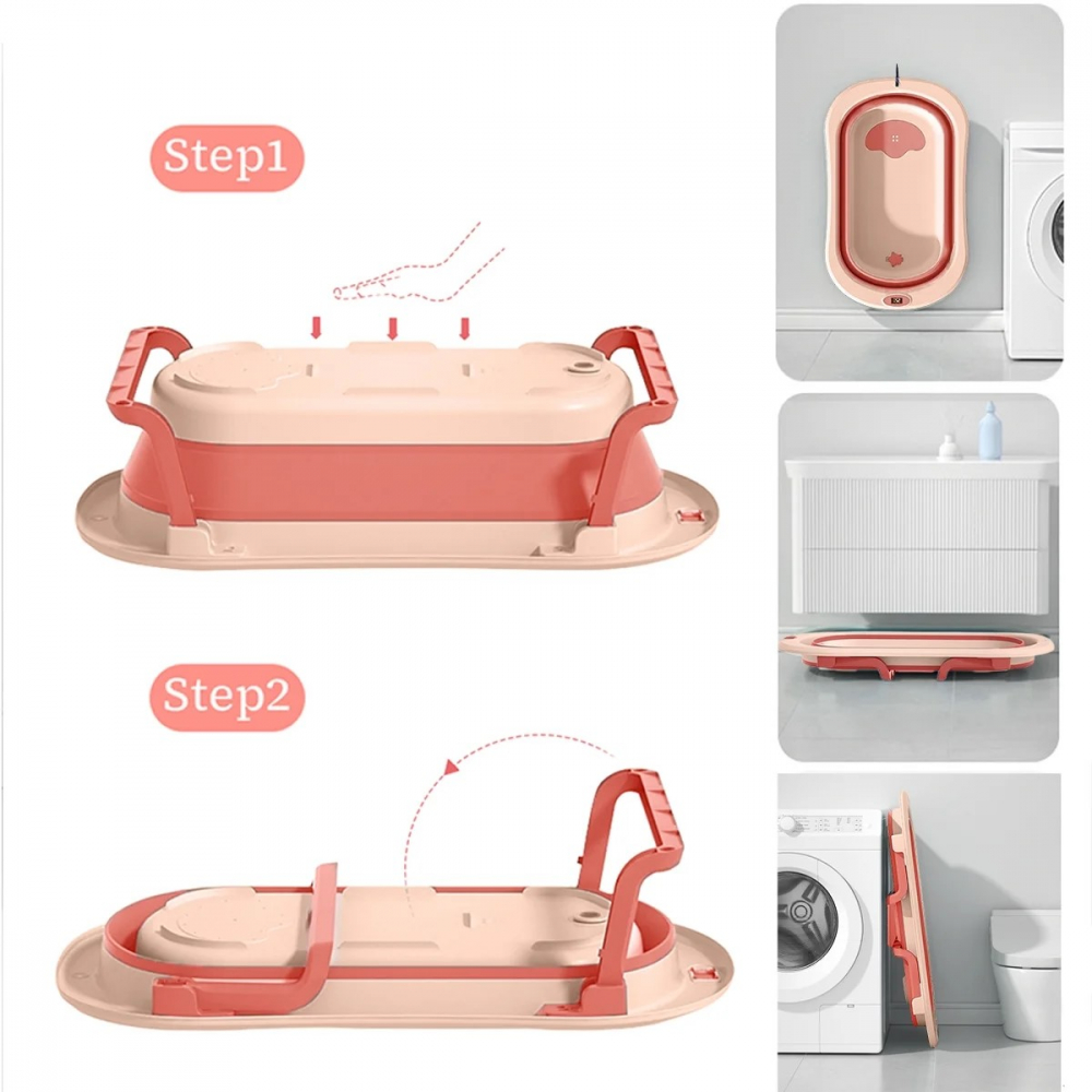 Set Cadita Little Mom Dino Pink cu Termometru - imagine 3