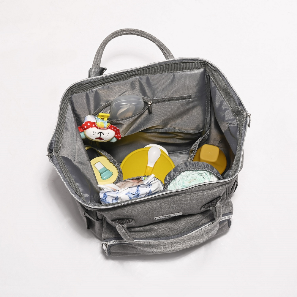 Rucsac Lorelli Tina Gri, 2-in-1 pentru Carucior