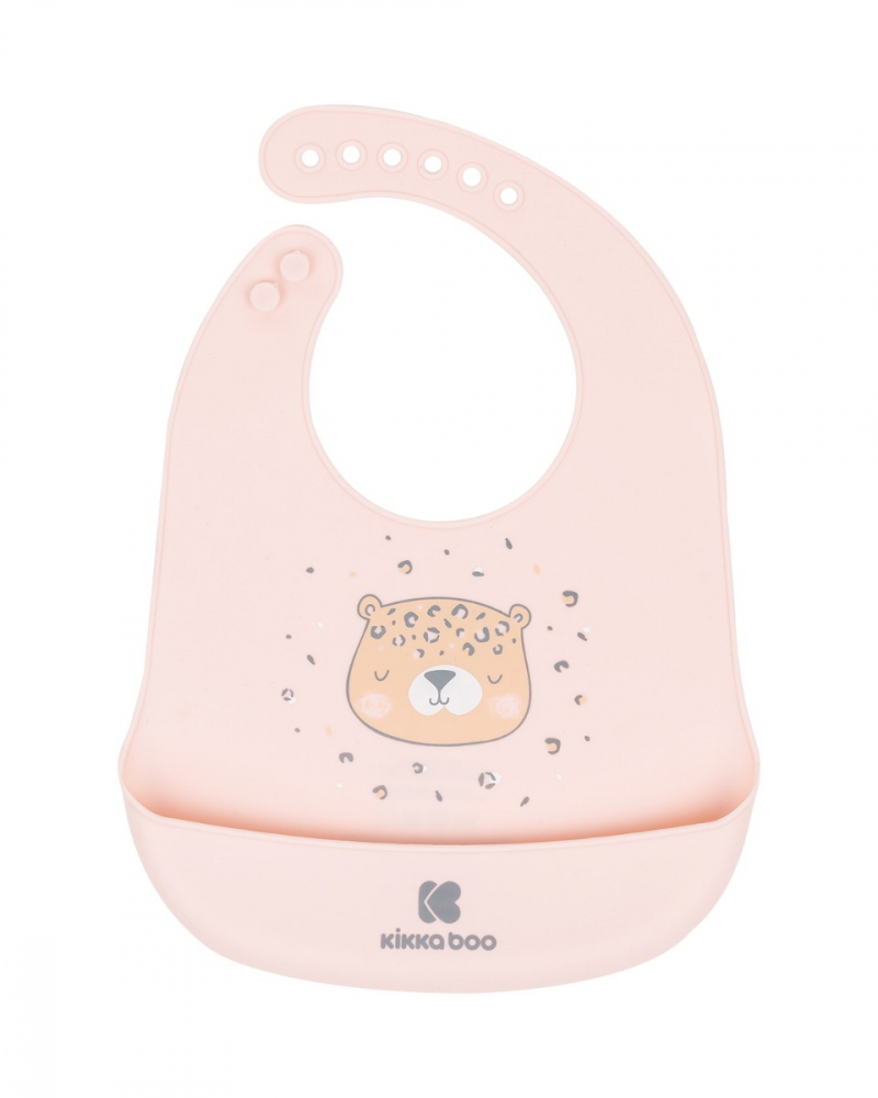 Baveta Kikkaboo Antimurdarie Silicon Savanna Pink - imagine 2