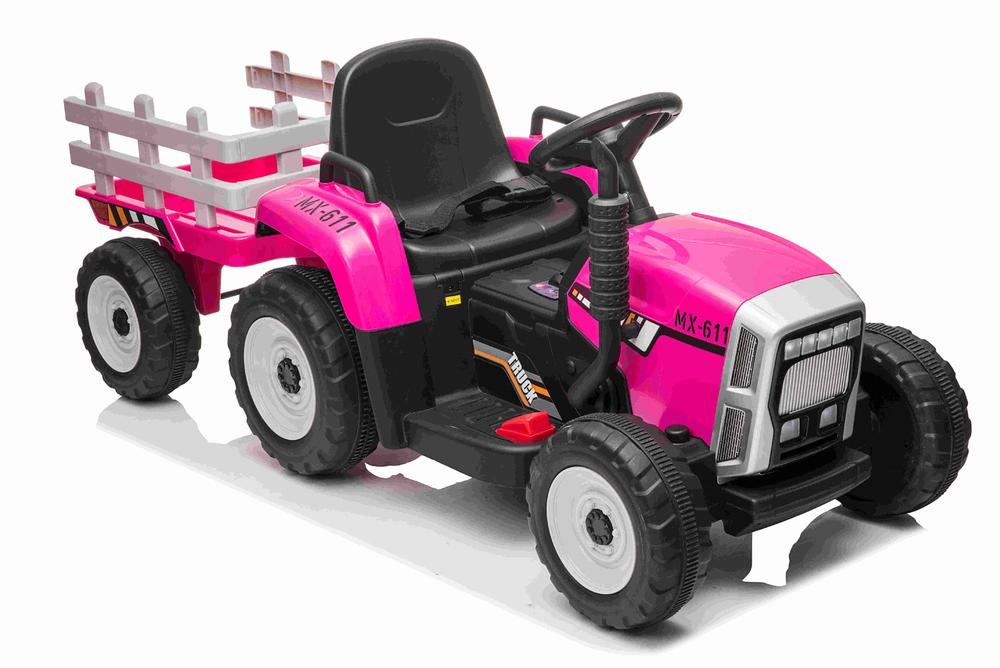 Tractor Electric 12V Nichiduta Farmer Pink cu Remorcă - imagine 10