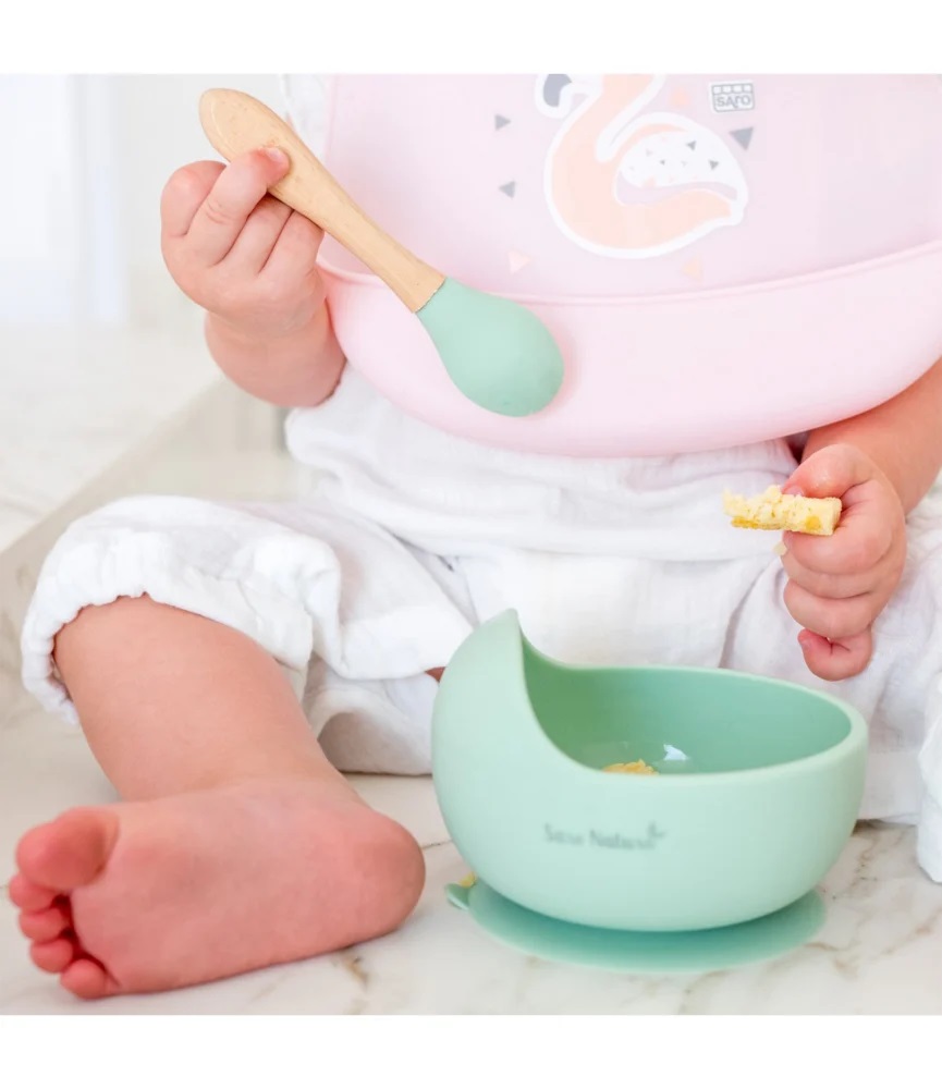 Set Hranire Saro Baby Bol Silicon Antialunecare - imagine 5