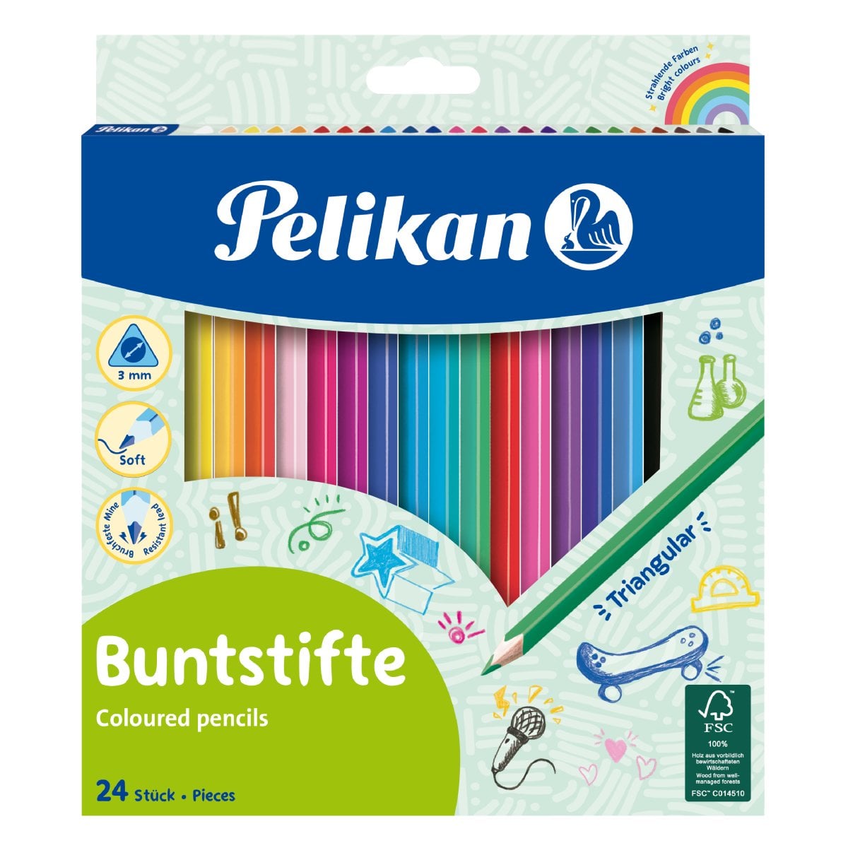 Set 24 creioane colorate Pelikan ergonomice